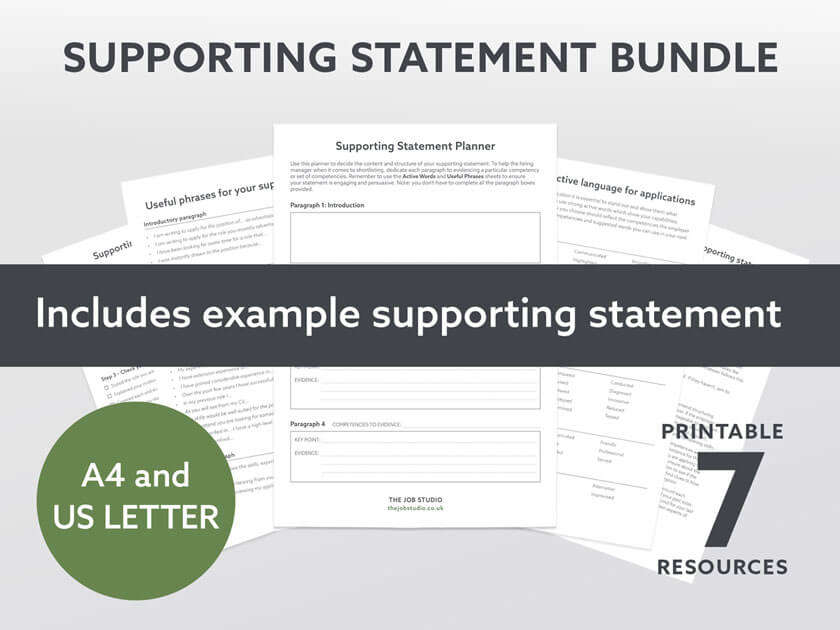 supporting statement bundle to help you learn how to write a supporting statement